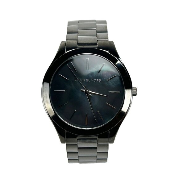 NEW Michael Kors MK3413) Slim Runway Gun Metal Stainless Steel Watch Womens - Picture 3 of 6